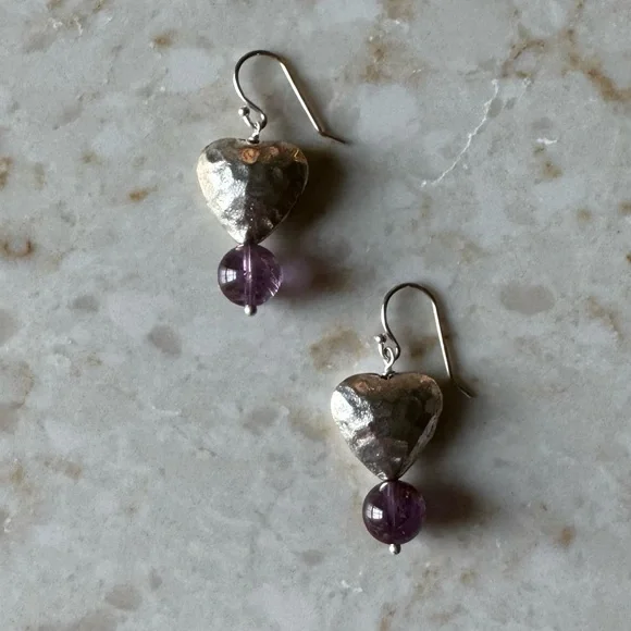 NWOT Sundance Gentle Heart Earrings, Melody Stone, Sterling Silver